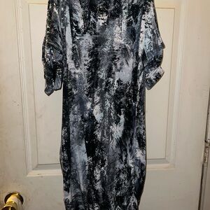 Elegant Black and Gray Cold Shoulder Women's Dress